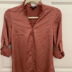 Express, Never worn dusty rose with gold detail button up
